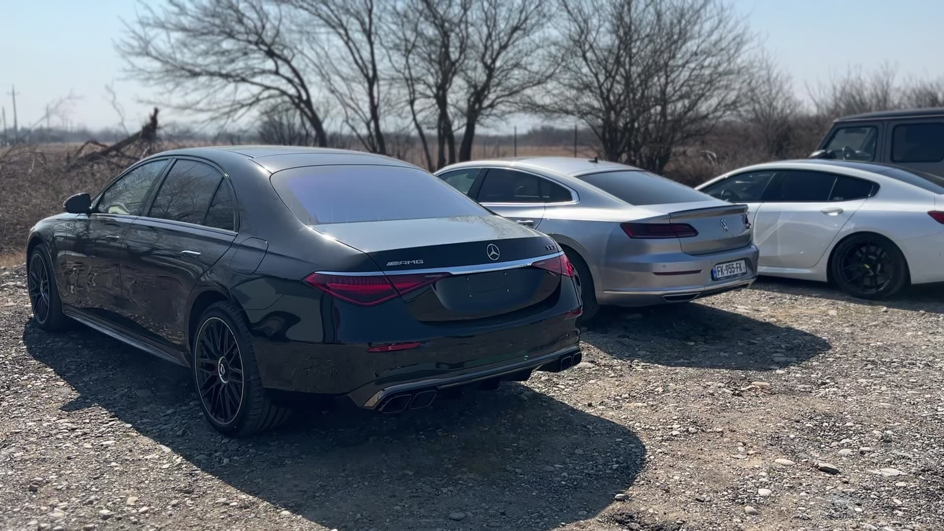 Mercedes-AMG S-Class and other cars parked on the yard
